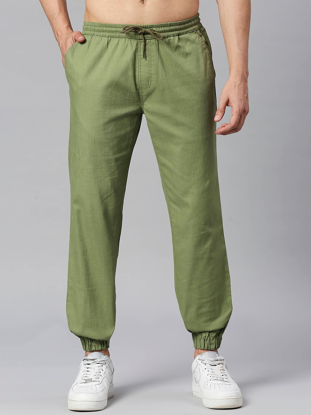 

HERE&NOW Men Comfort Slim Fit Joggers, Olive