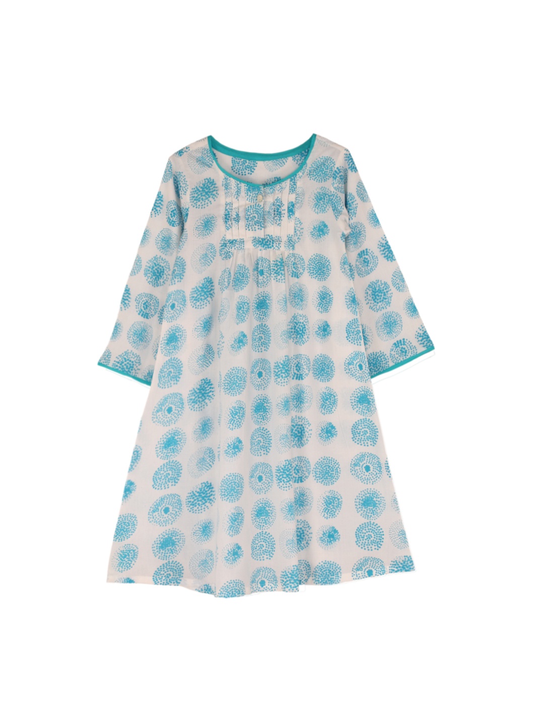 

My Little Lambs Girls Blue & White Printed Nightdress S171550112y