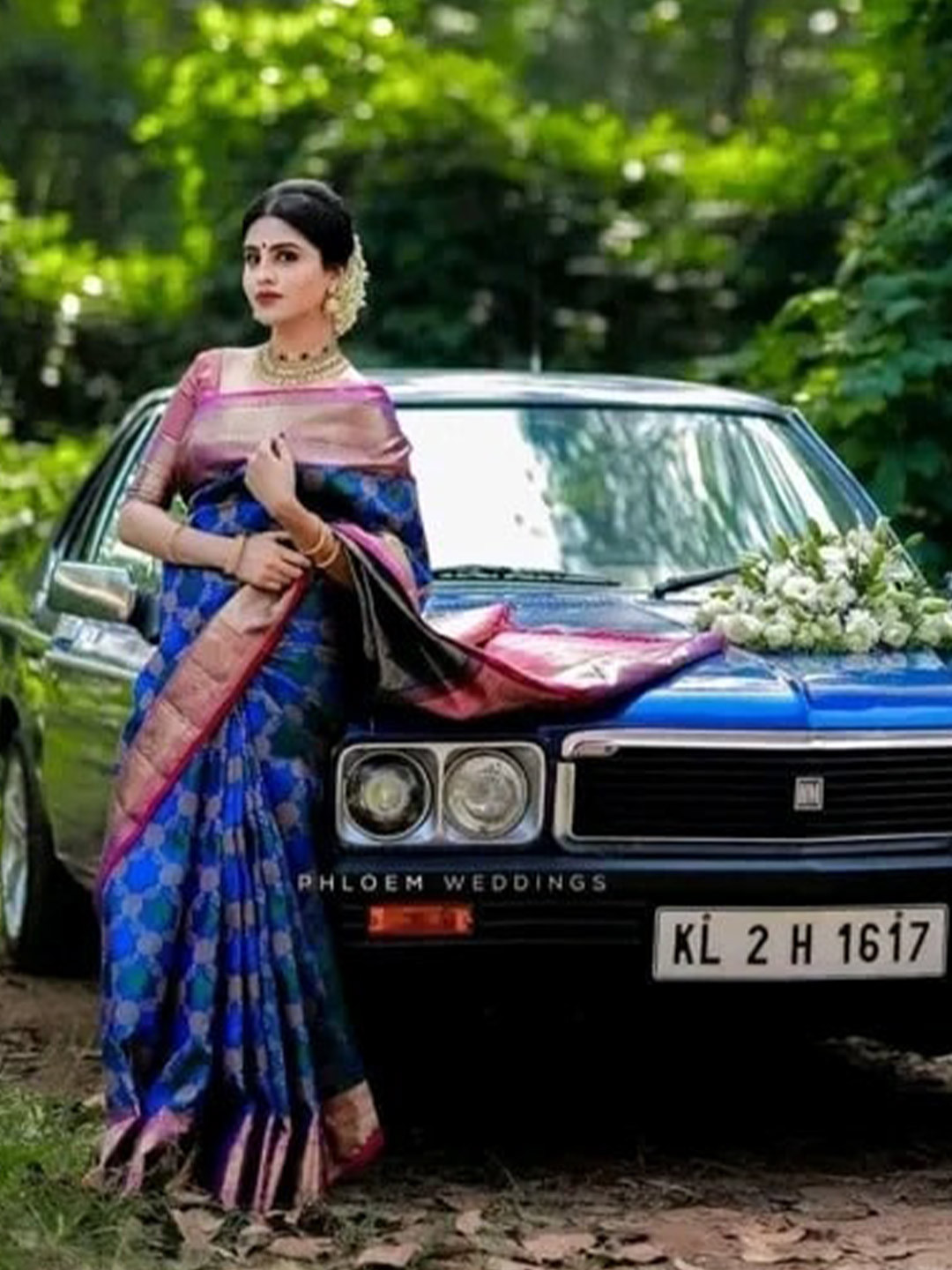 

ORUS Ethnic Motif Woven Design Pure Silk Kanjeevaram Saree, Blue