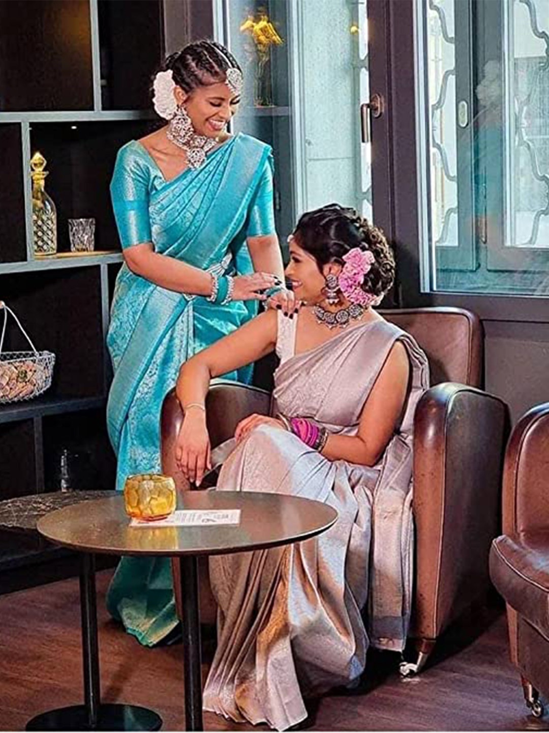 

ORUS Woven Design Zari Silk Blend Kanjeevaram Saree, Blue