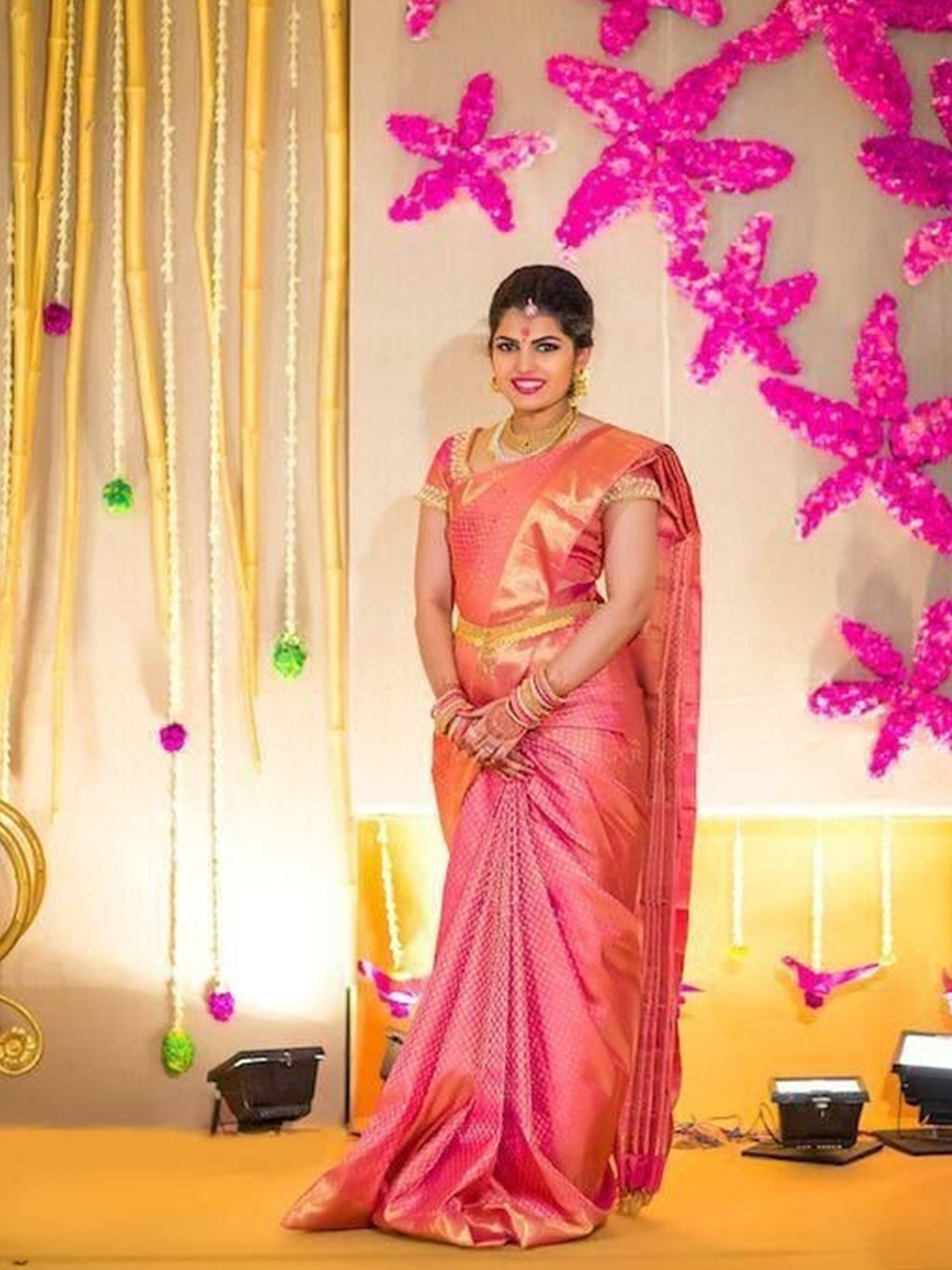 

ORUS Woven Design Zari Silk Blend Banarasi Saree, Pink