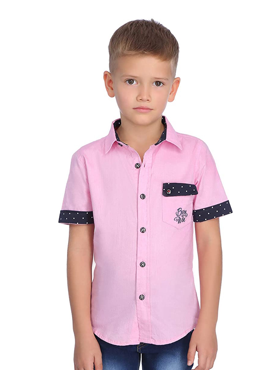 

PROTEENS Boys Casual Cotton Shirt, Pink