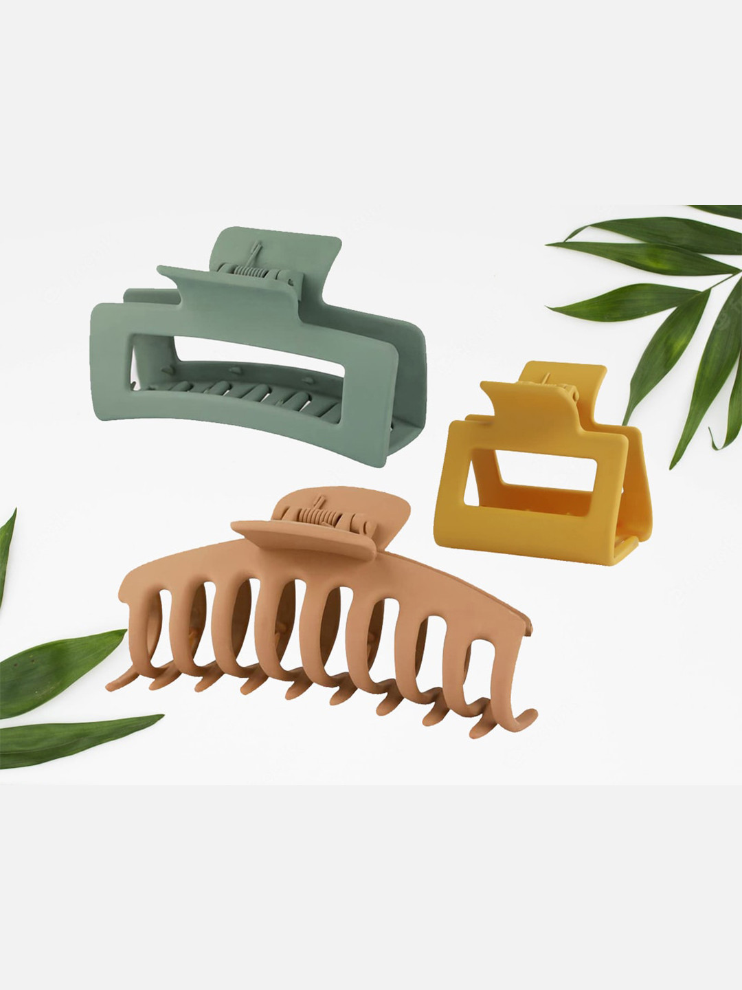 

VAGHBHATT Set of 3 Claw Clip, Green