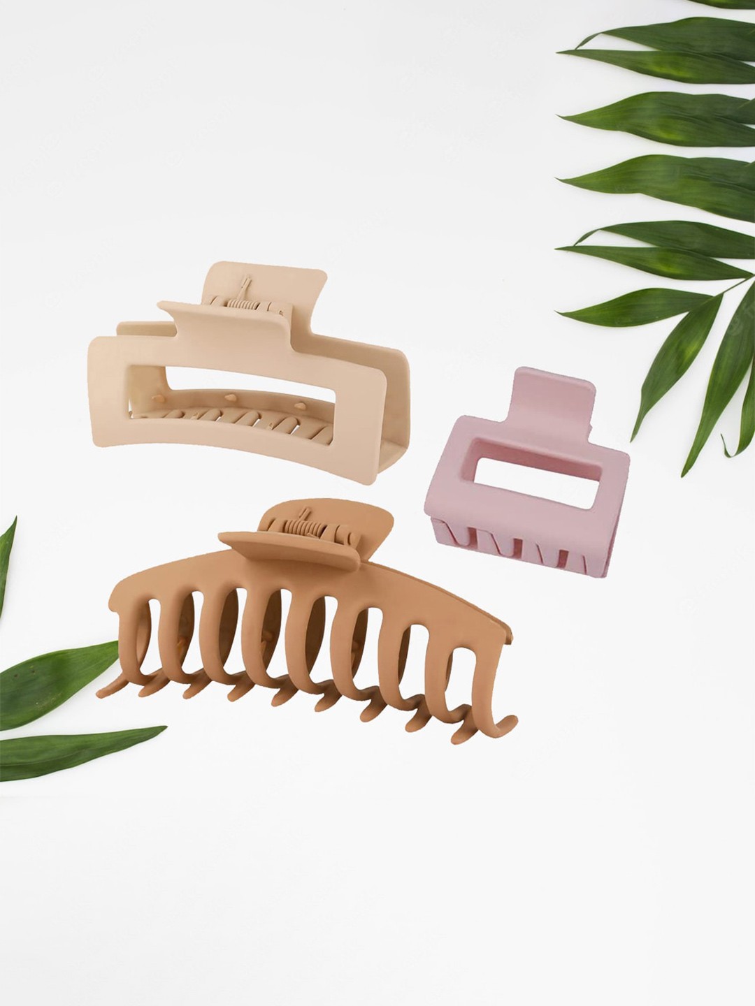 

FIMBUL Women Set of 3 Claw Clip, Off white