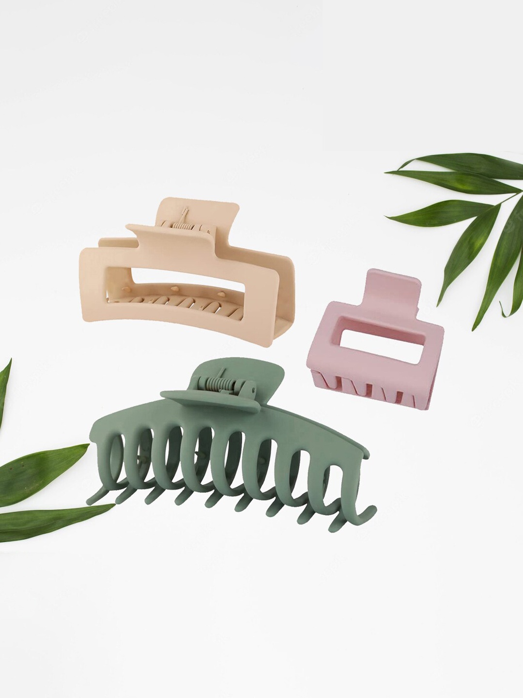 

FIMBUL Women Set of 3 Claw Clip, Green