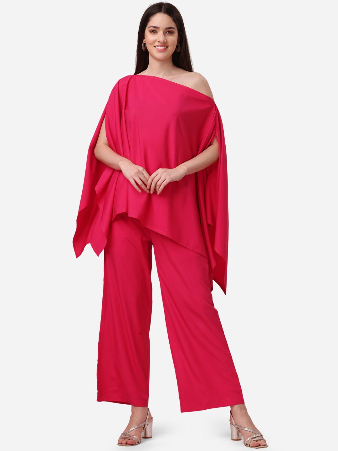 

Fashfun Women Off Shoulder Top & Trousers, Pink