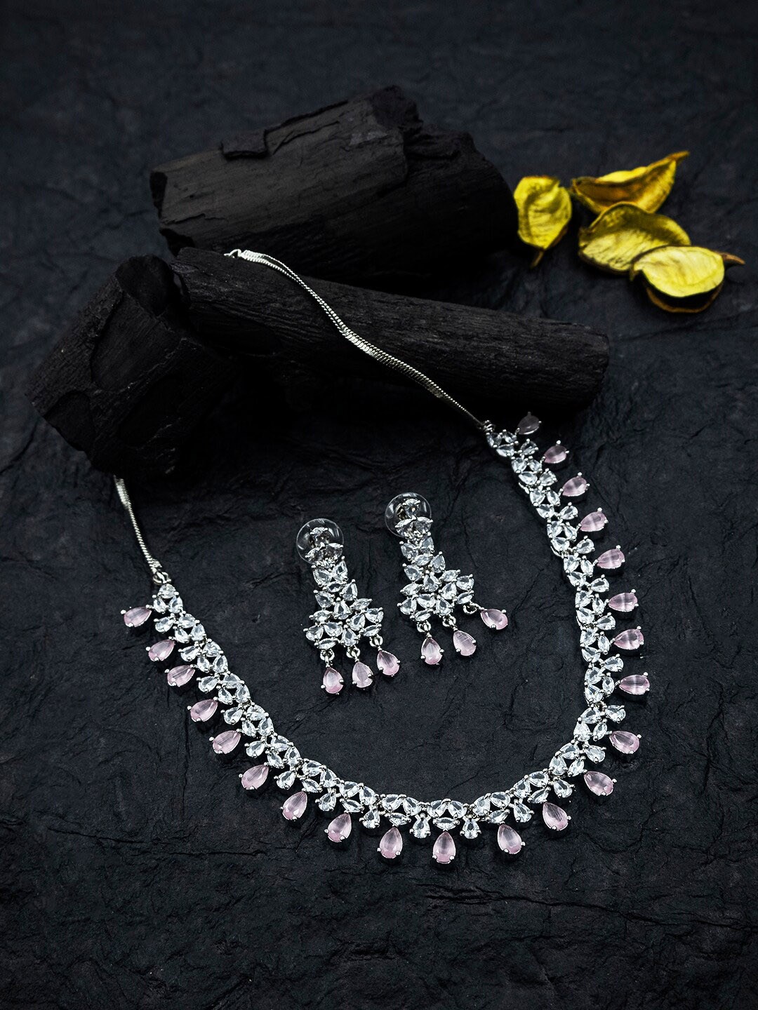 

StileAdda Kayra Silver-Plated CZ Studded Jewellery Set