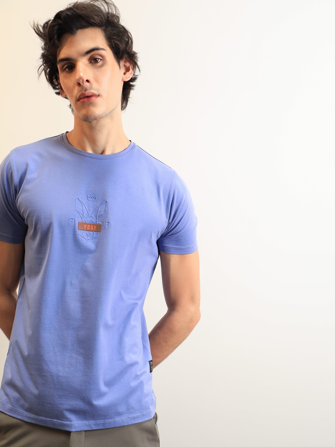 

RARE RABBIT Men Rings-4 Slim Fit Solid Polo Collar T-Shirt, Purple