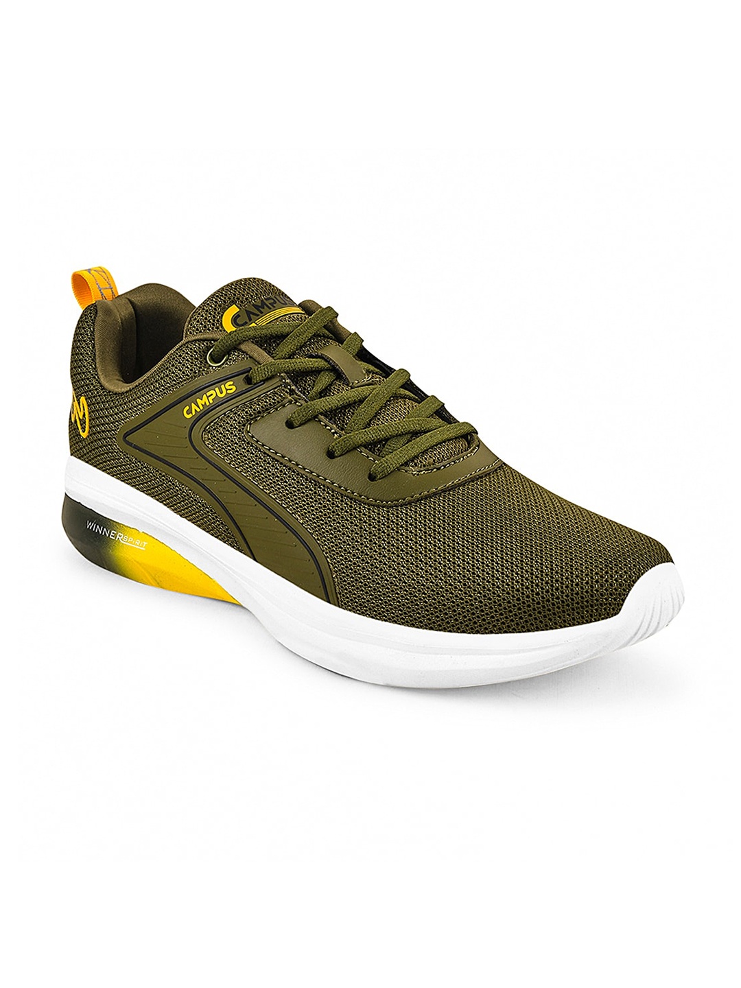 

Campus Men Lace-Ups Mesh Running Sports Shoes, Olive