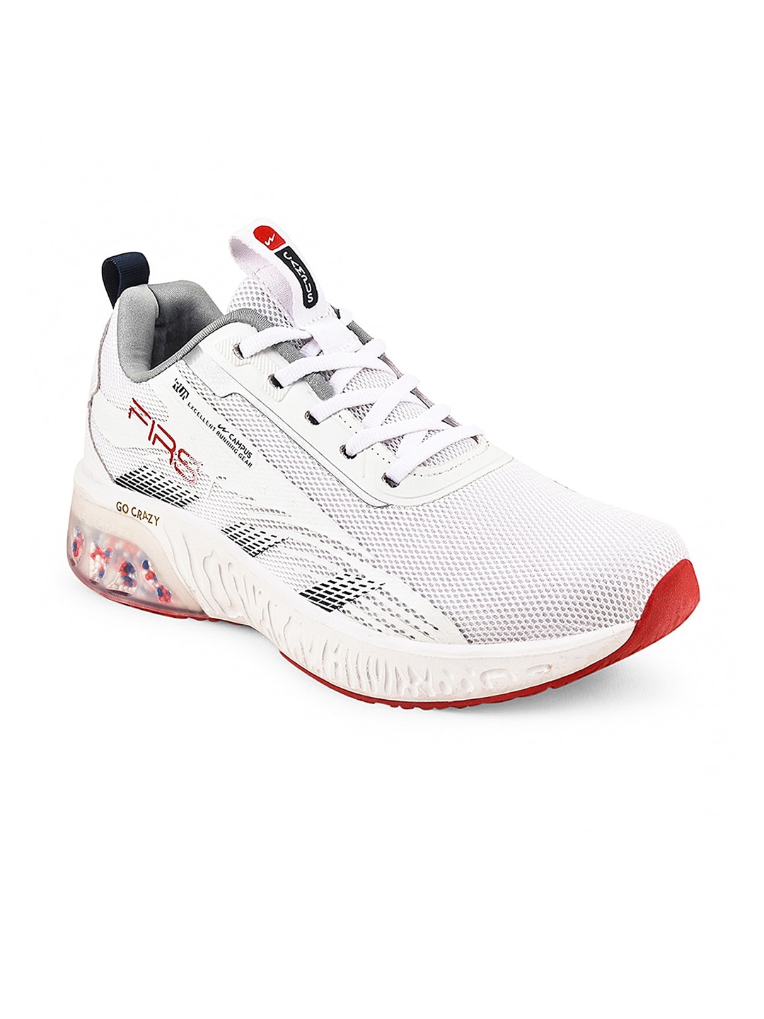 

Campus Men Lace-Ups Mesh Running Sports Shoes, White
