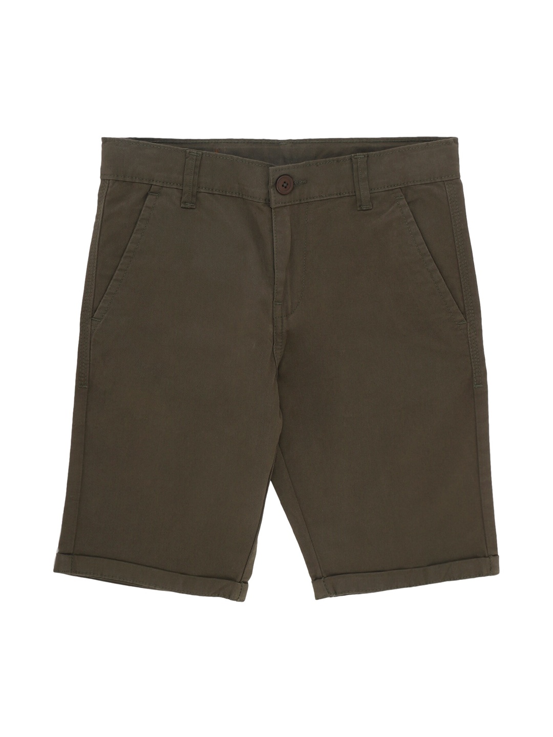 

Cantabil Boys Cotton High-Rise Chino Shorts, Olive