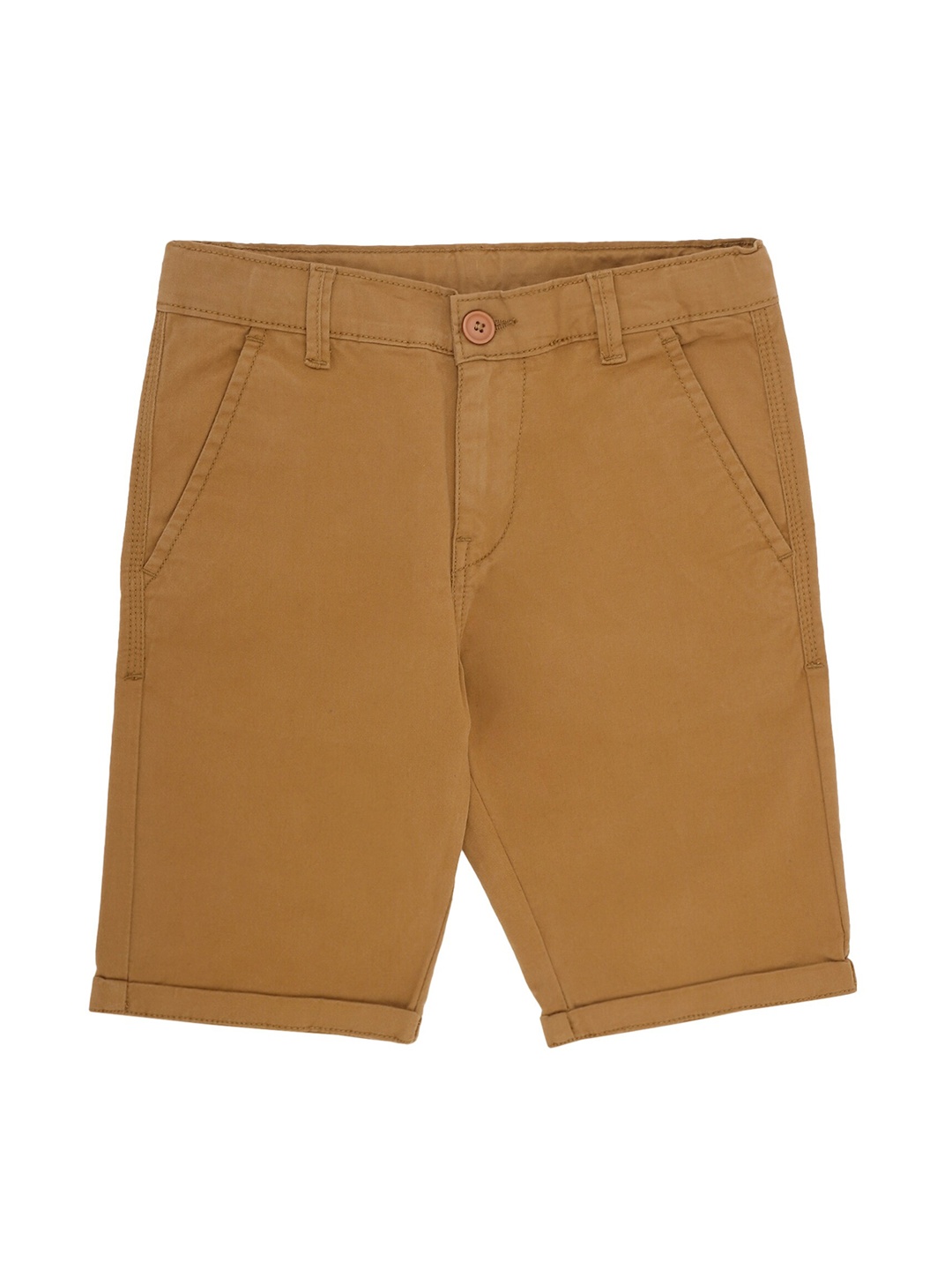 

Cantabil Boys High-Rise Cotton Chino Shorts, Mustard