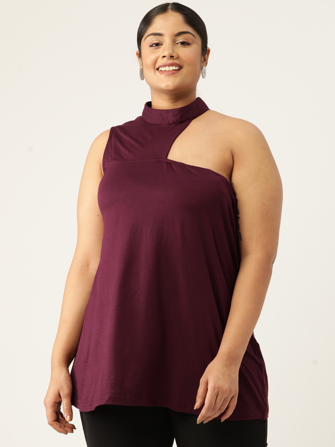 

theRebelinme Plus Size Longline Top, Purple