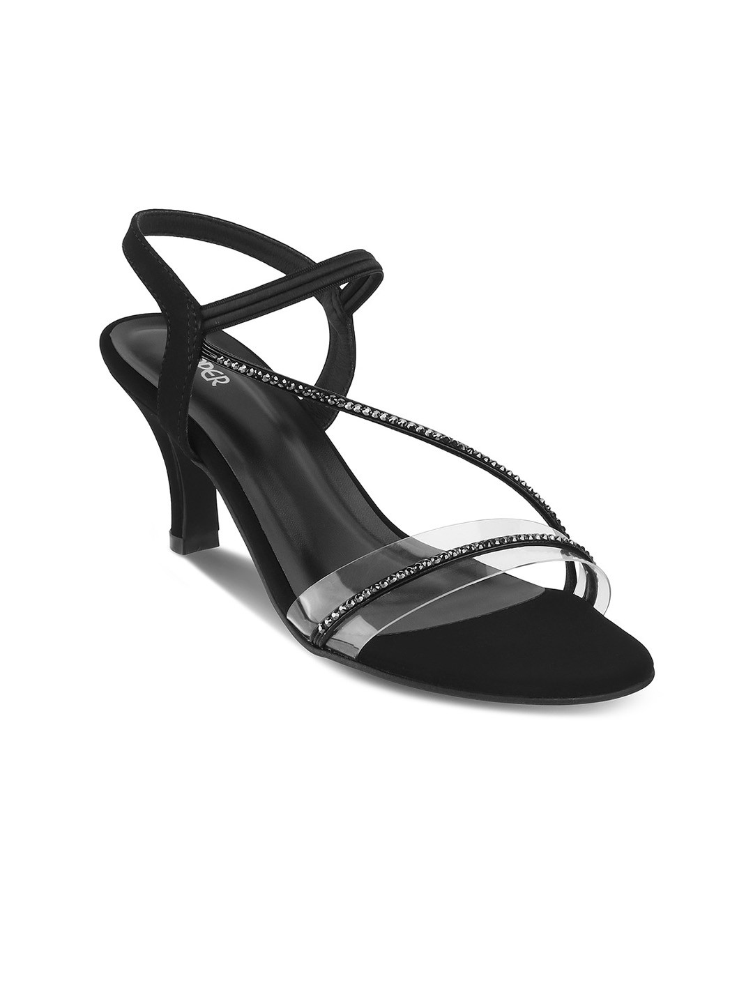 

PEPPER Embellished Kitten Heels, Black