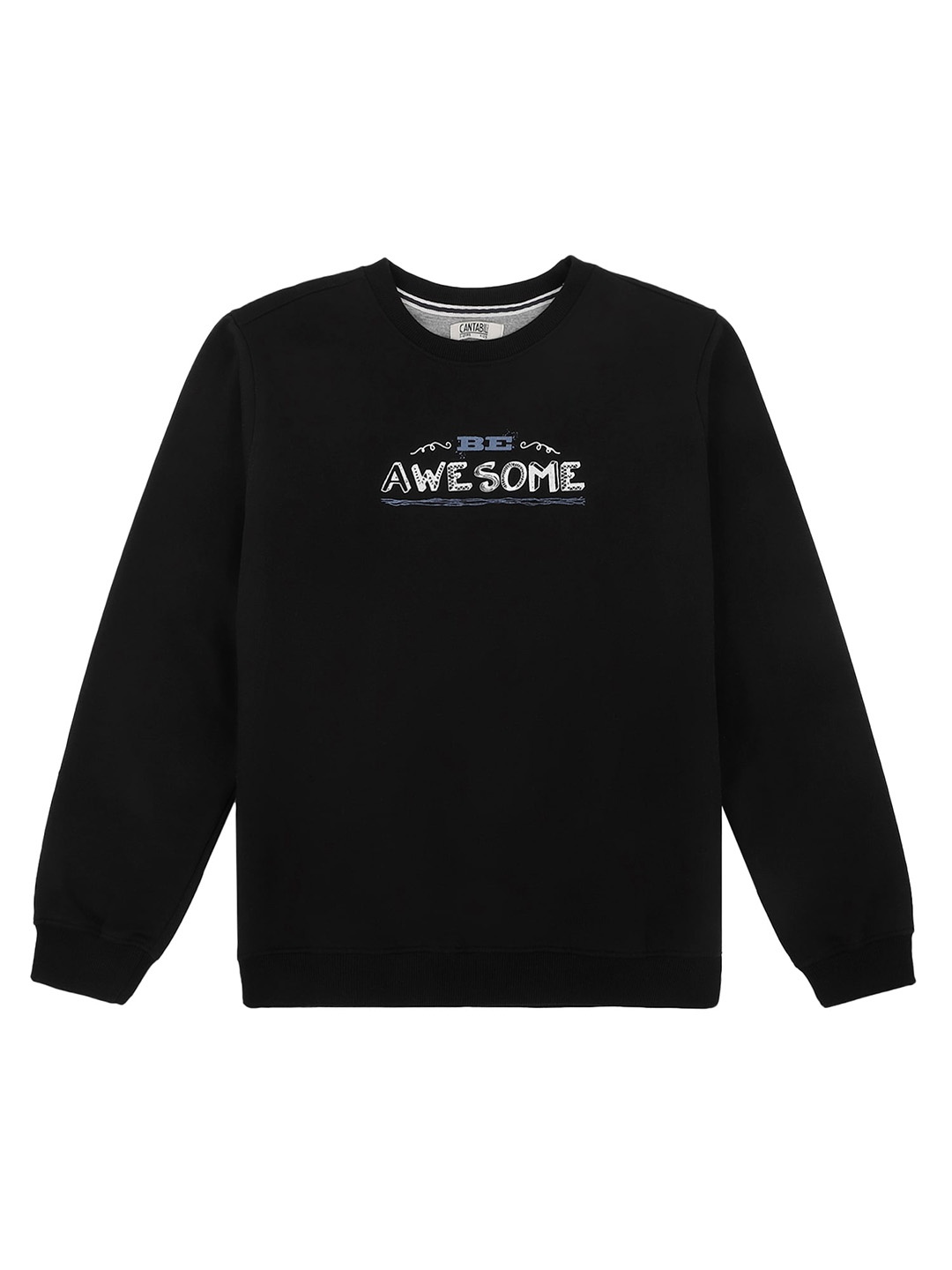 

Cantabil Boys Typography Printed Fleece Sweatshirt, Black