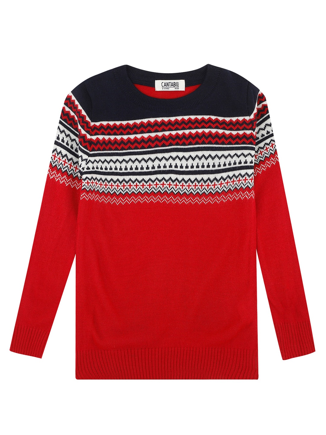 

Cantabil Boys Fair Isle Self Design Acrylic Pullover, Red