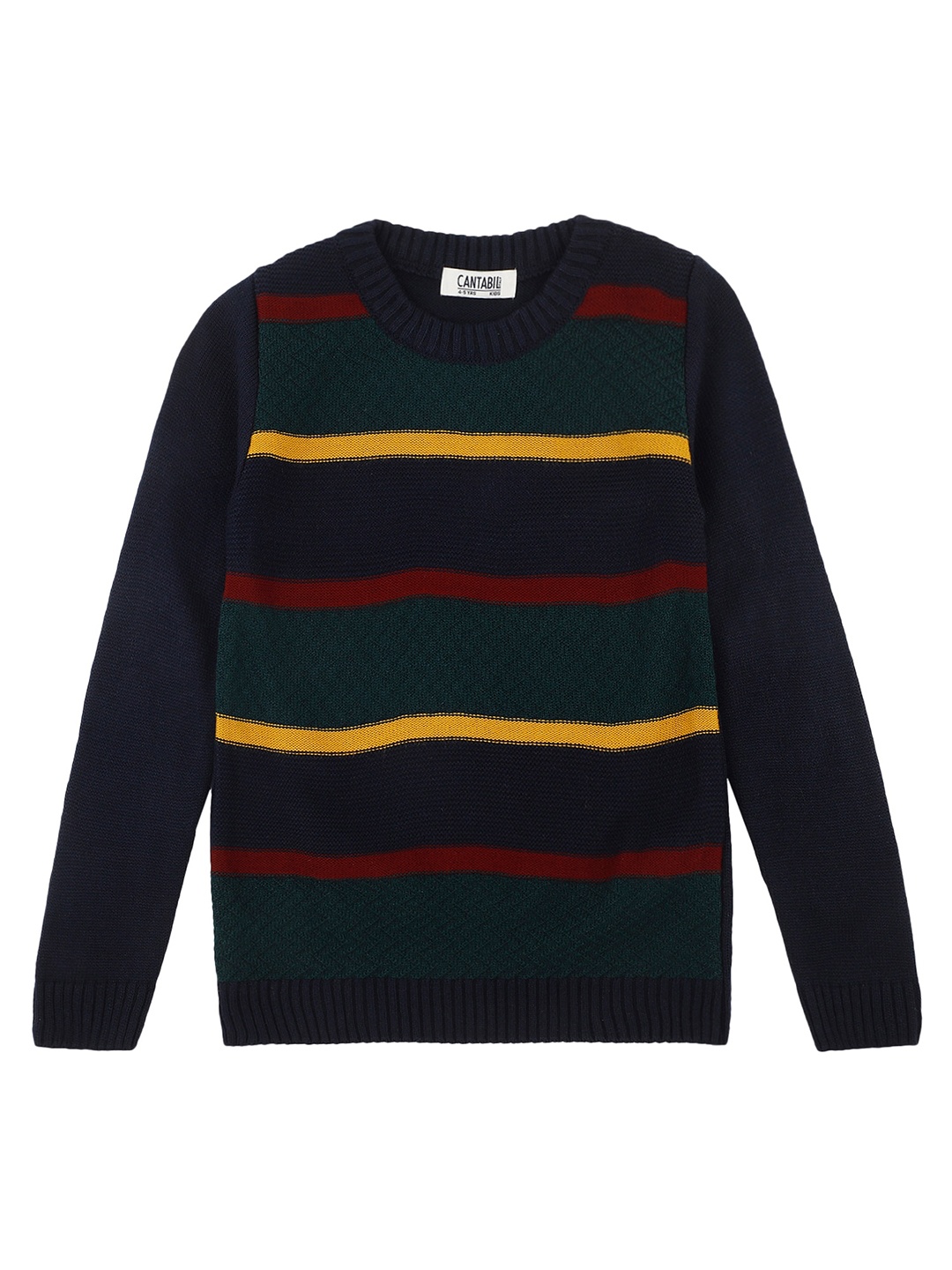 

Cantabil Boys Striped Acrylic Pullover, Navy blue