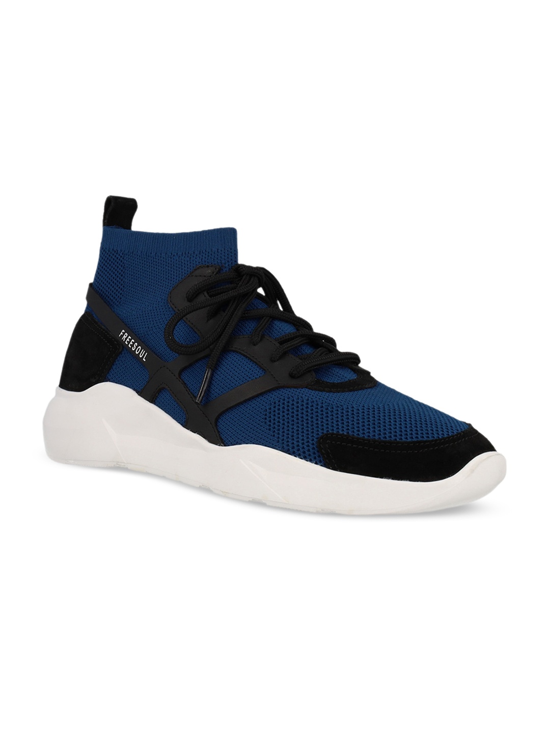 

FREESOUL Unisex Woven Design Mid-Top Sneakers, Blue