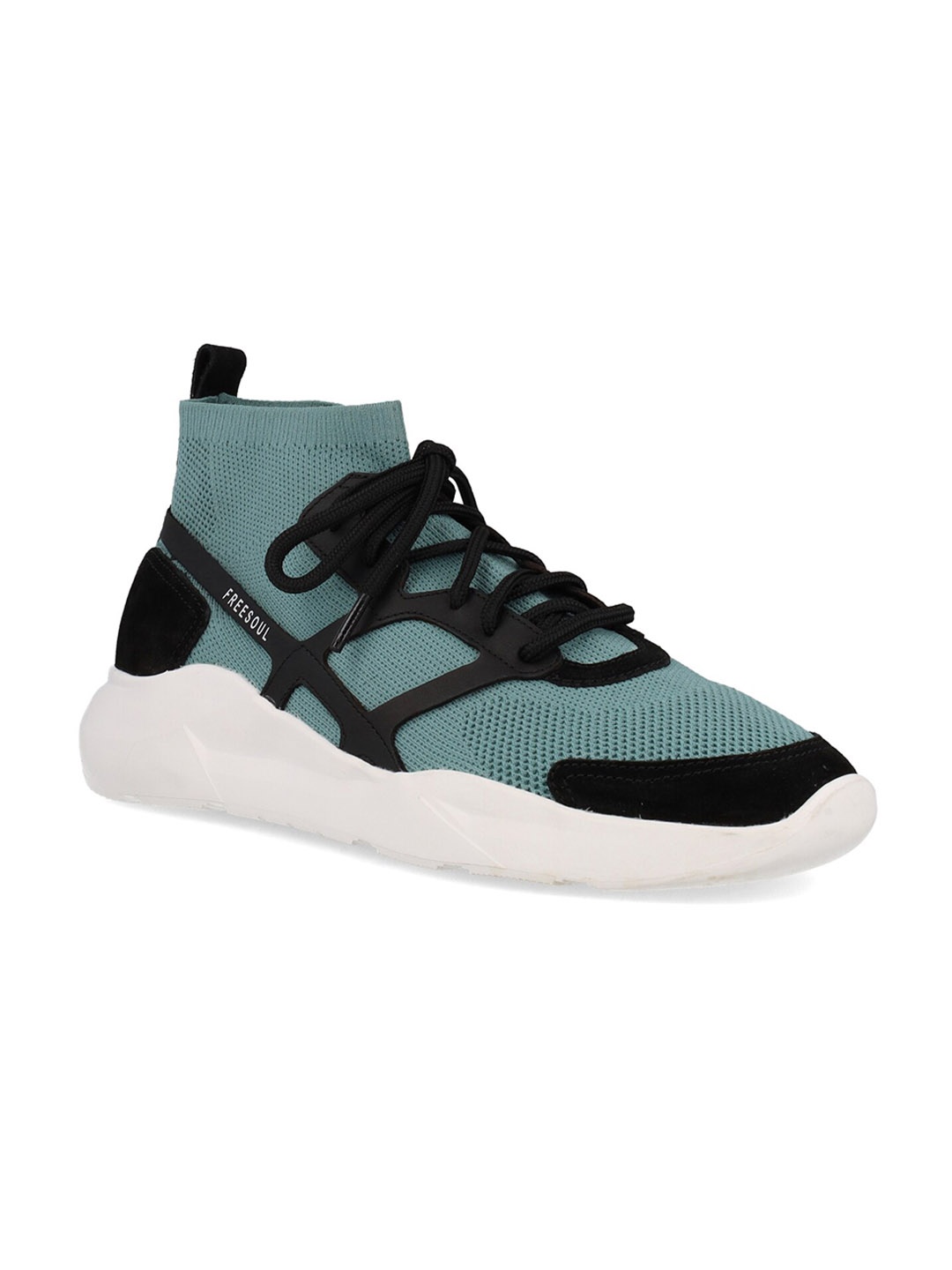 

FREESOUL Unisex Colourblocked Mid-Top Sneakers, Sea green