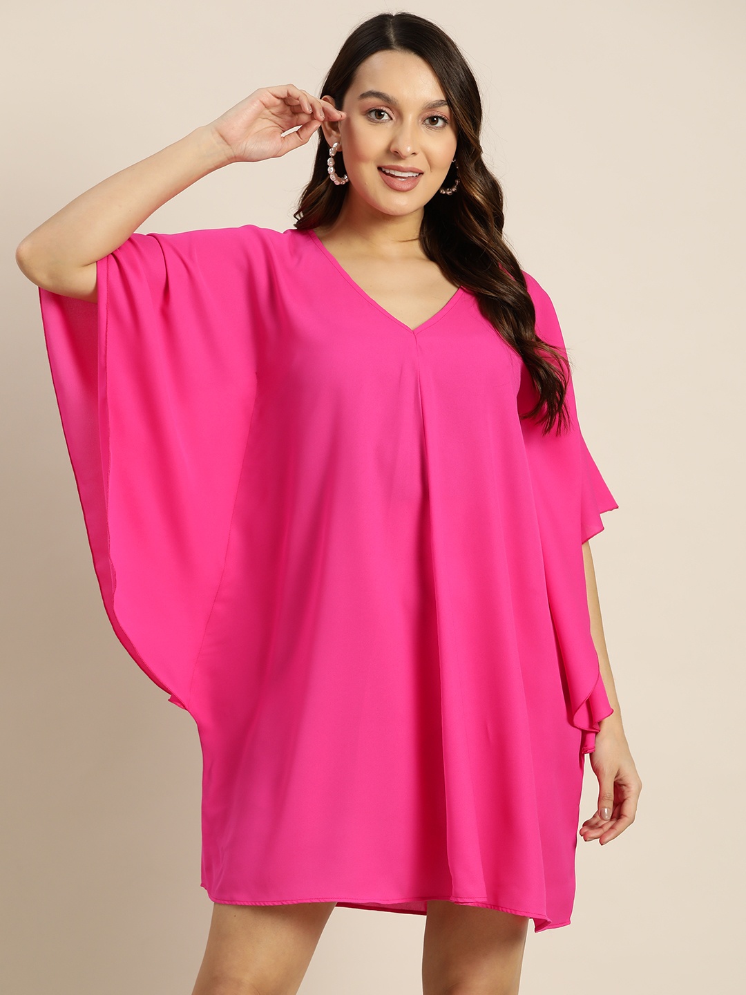 

Qurvii Crepe Kaftan Dress, Pink