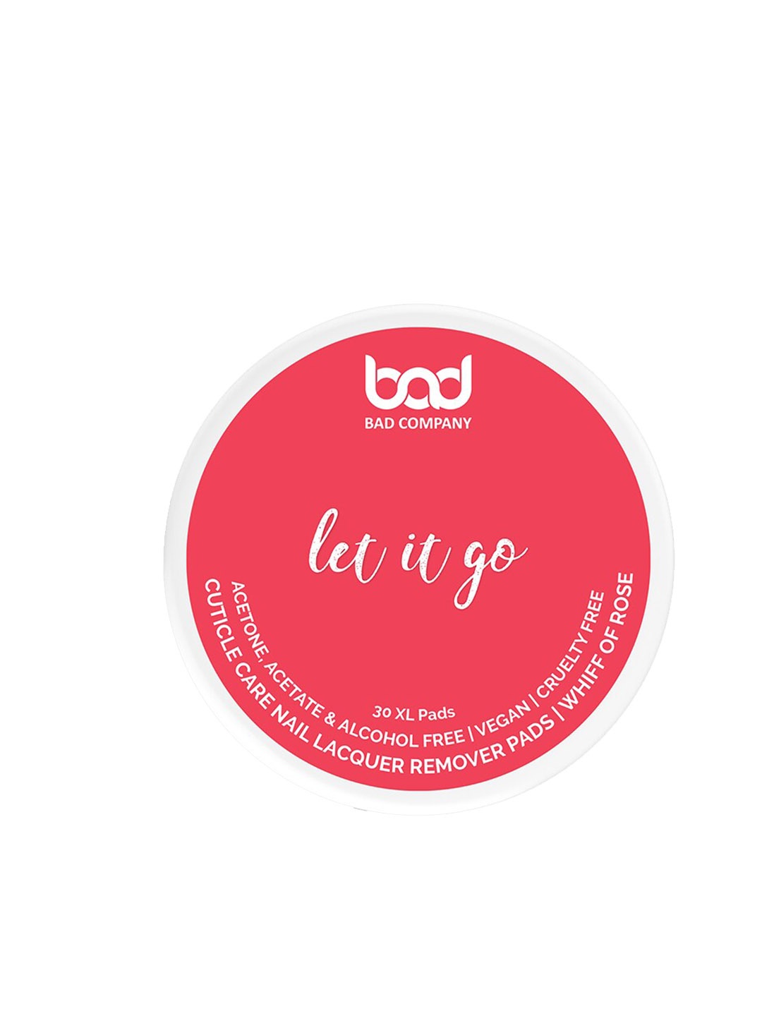 

BAD COMPANY Let It Go 30 Pieces Cuticle Care Nail Lacquer Remover Pads, White