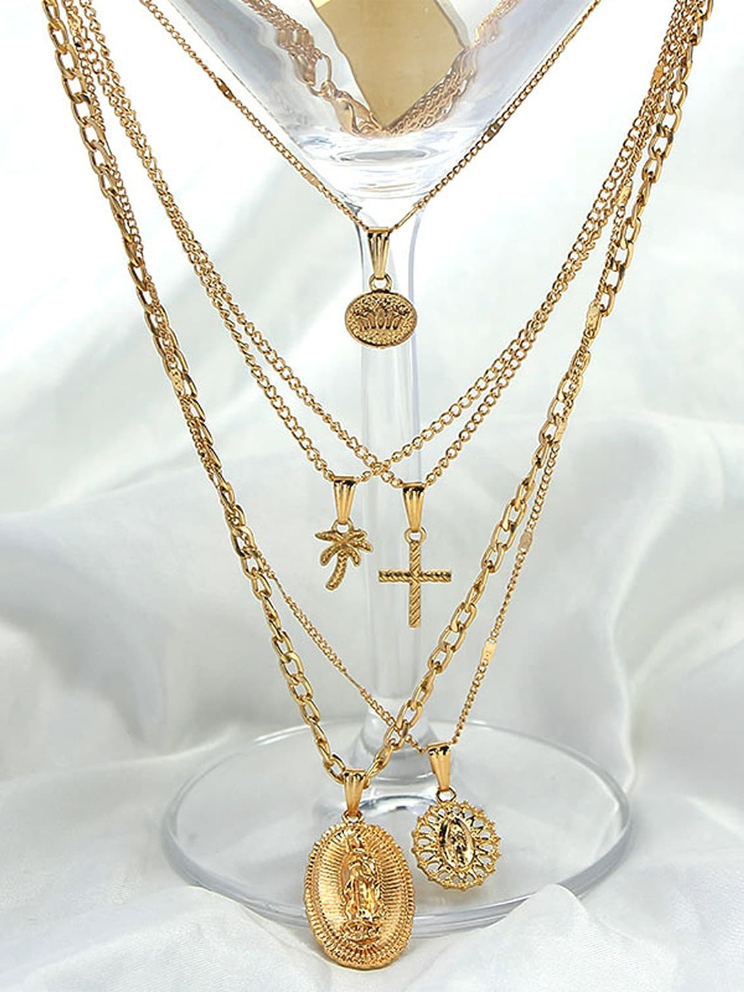 

Pinapes Set Of 2 Gold-Plated Oxidised Necklace