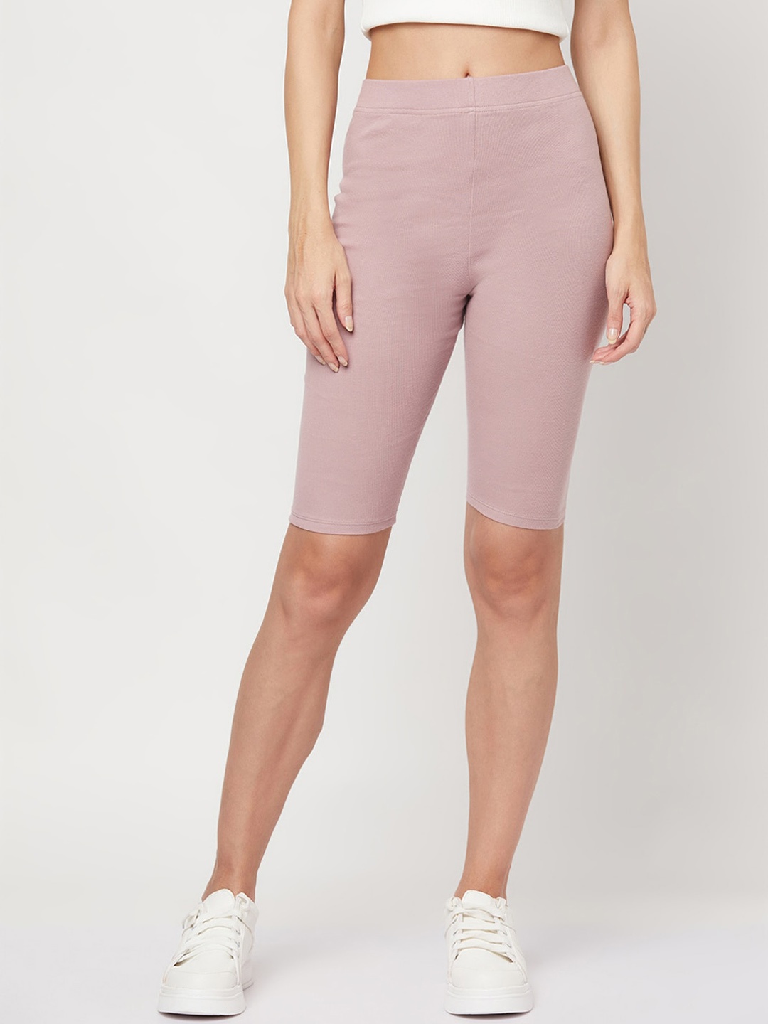 

YOONOY Women Skinny Fit High-Rise Cycling Shorts, Pink