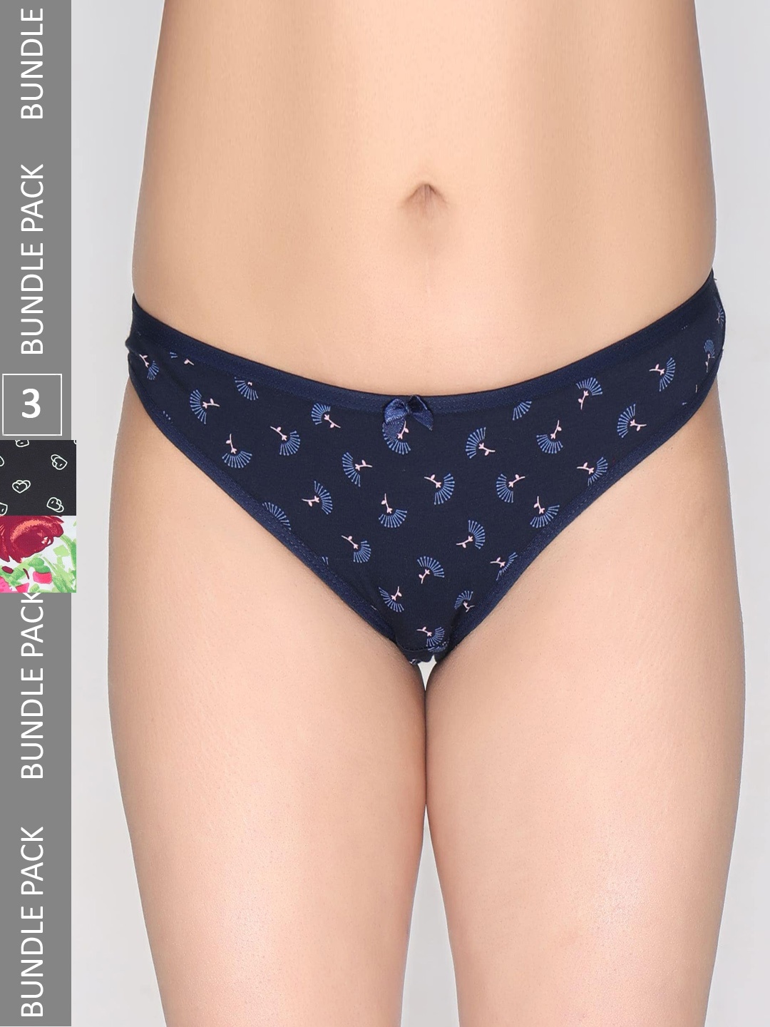 

Innocence Women Pack of 3 Conversational Printed Briefs, Fuchsia