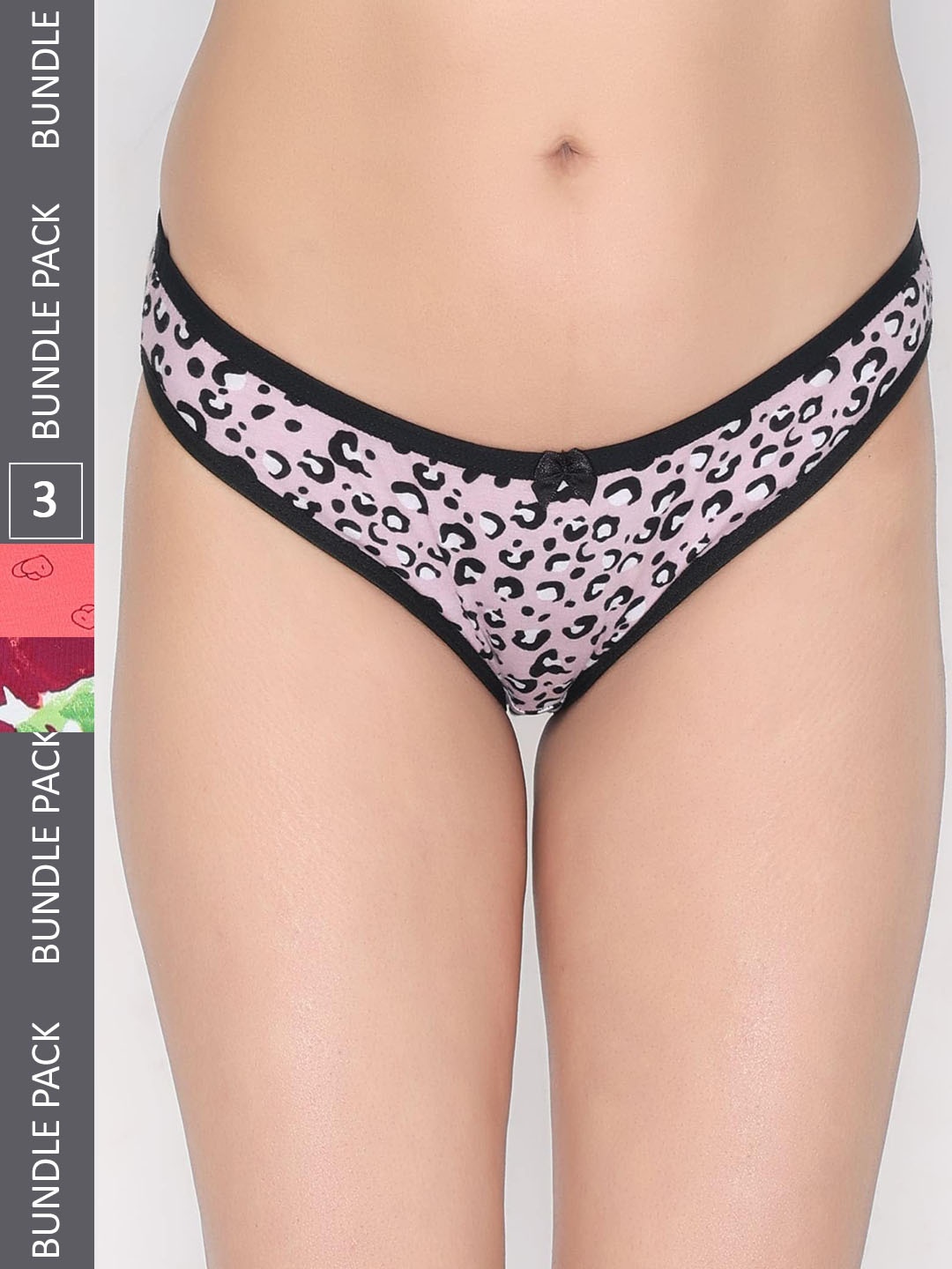 

Innocence Women Pack Of 3 Printed Cotton Bikini Briefs, Fuchsia