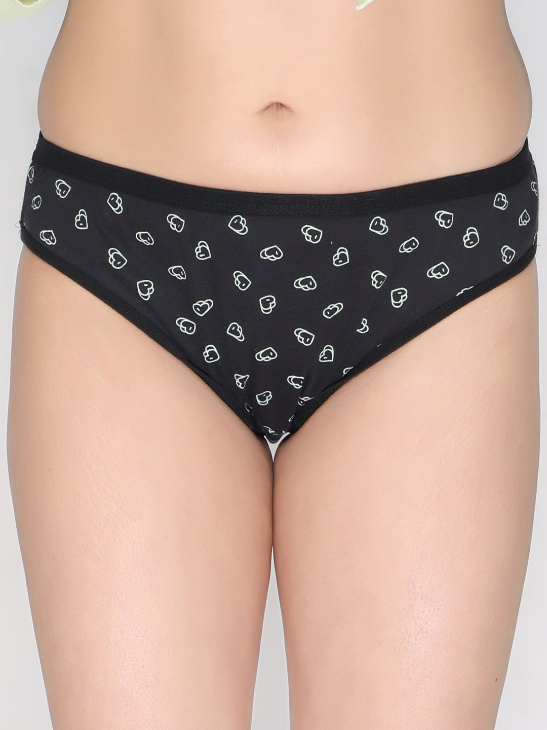 

Innocence Women Pack of 3 Printed Pure Cotton Bikini Briefs BBAPLIN91825_S, Black
