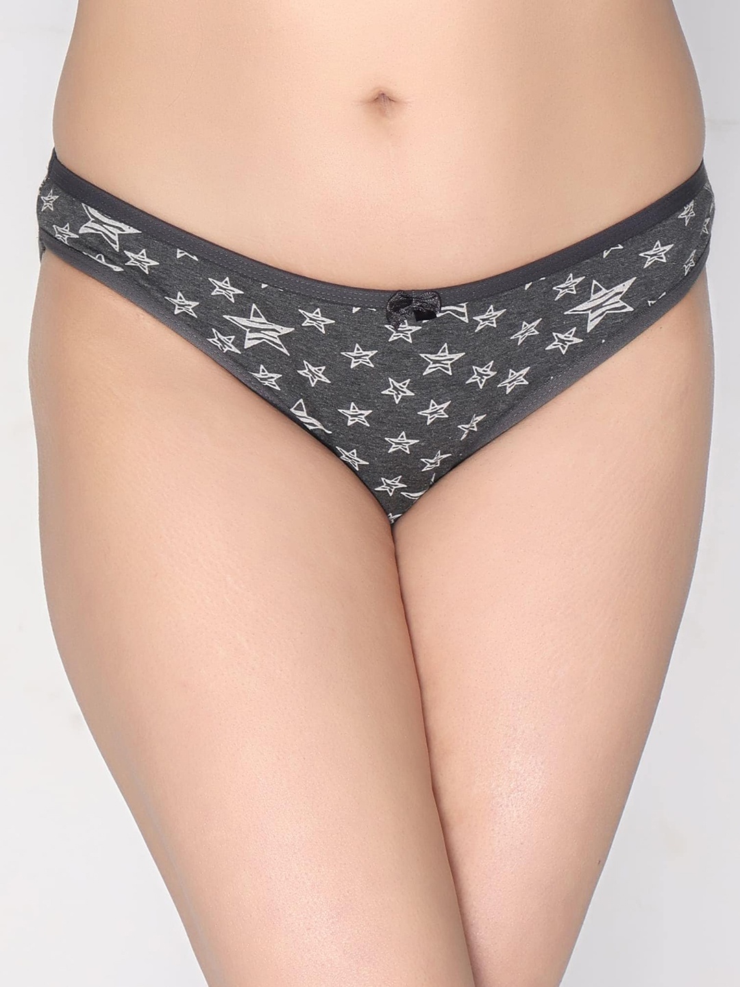 

Innocence Women Pack of 3 Printed Cotton Bikini Brief, Grey