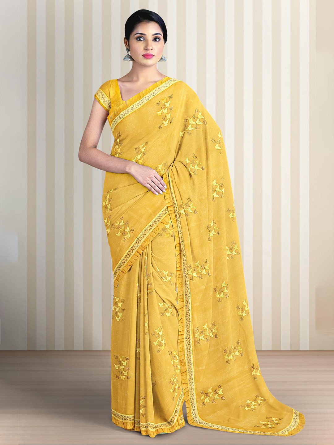 

Kalamandir Woven Design Zari Saree, Yellow
