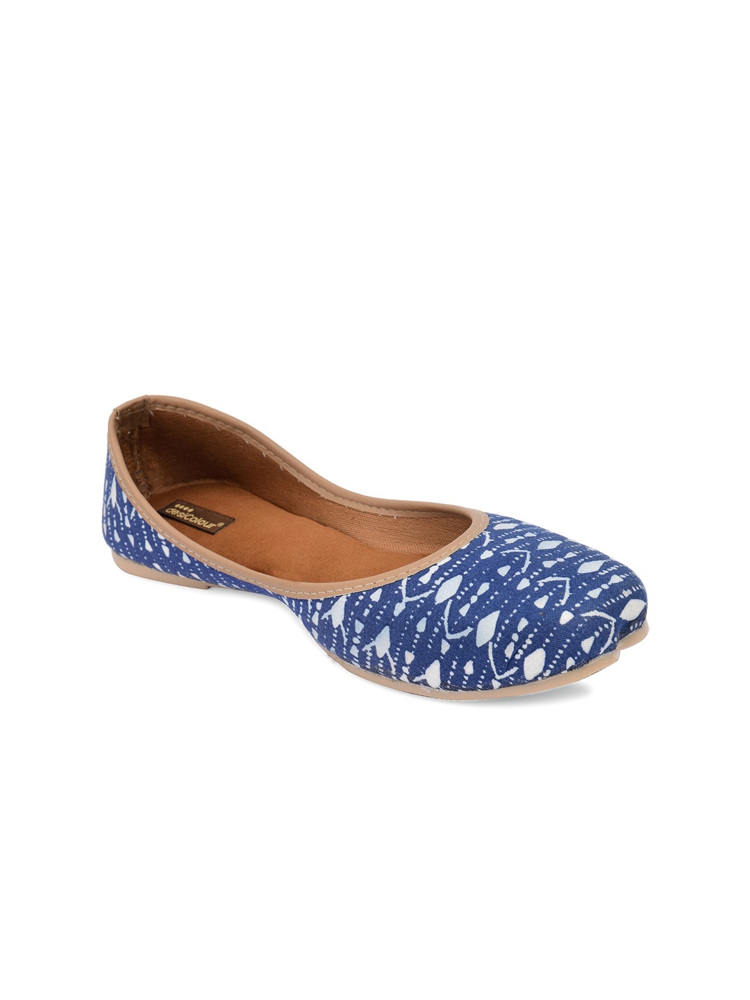 

DESI COLOUR Women Printed Ethnic Mojaris, Blue