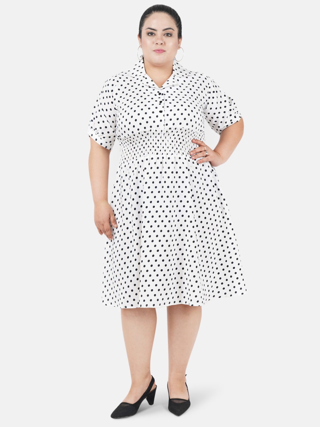 

Indietoga Plus Size Crepe Fit-Flare Dress, White