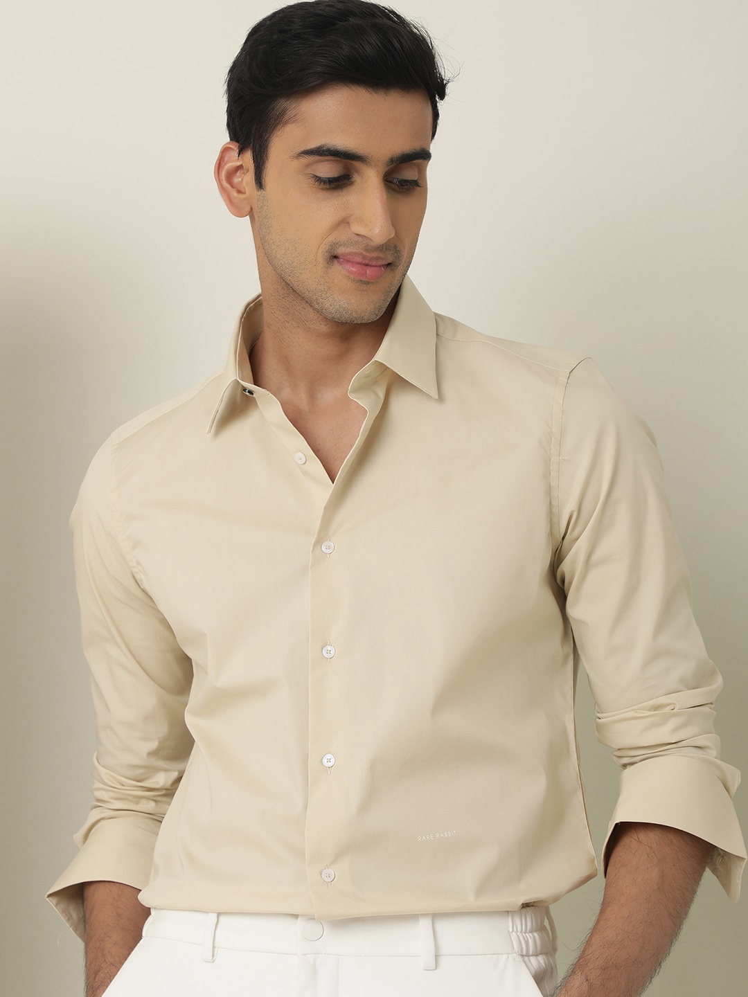 

RARE RABBIT Men Neutons Slim Fit Shirt, Beige