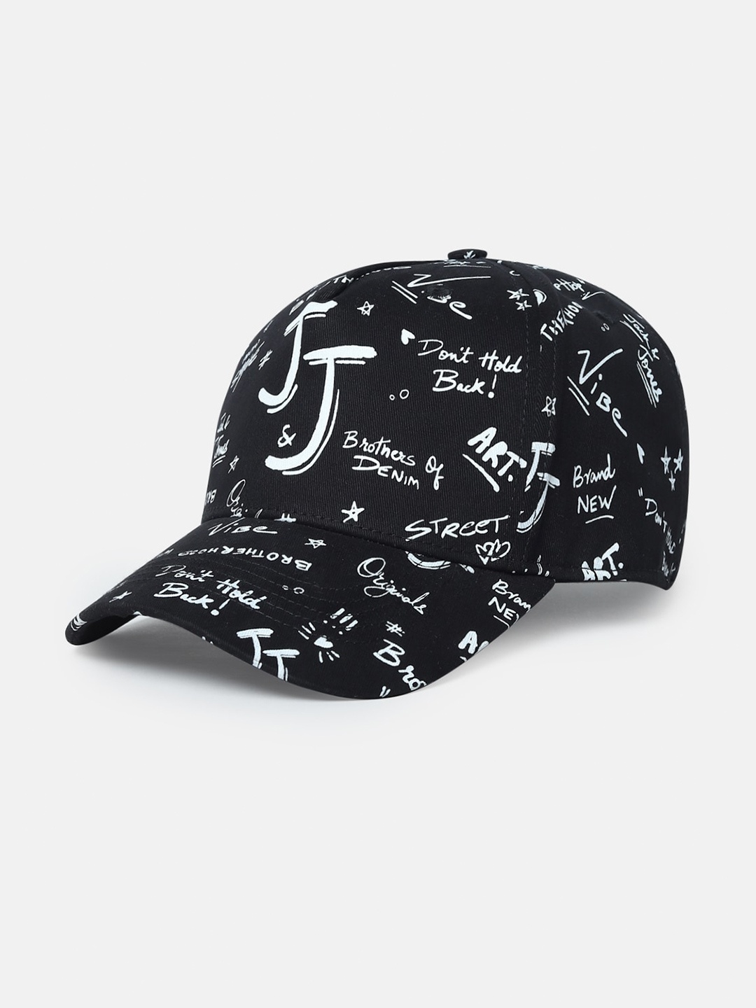 

Jack & Jones Men Cotton Printed Baseball Cap, Black