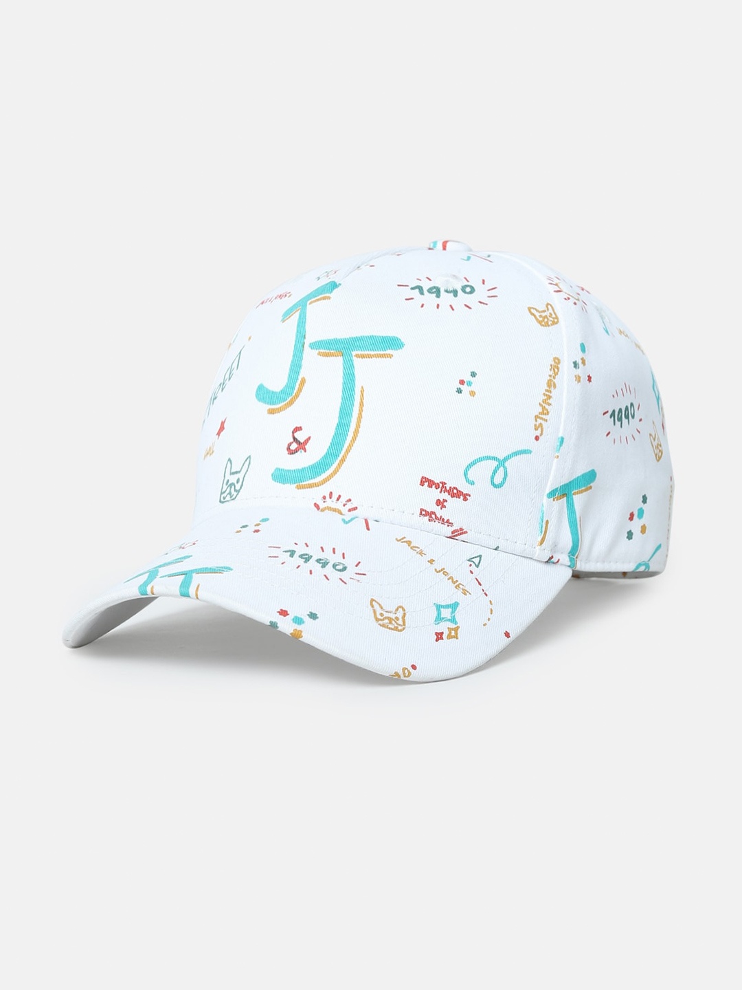 

Jack & Jones Men Cotton Printed Baseball Cap, White