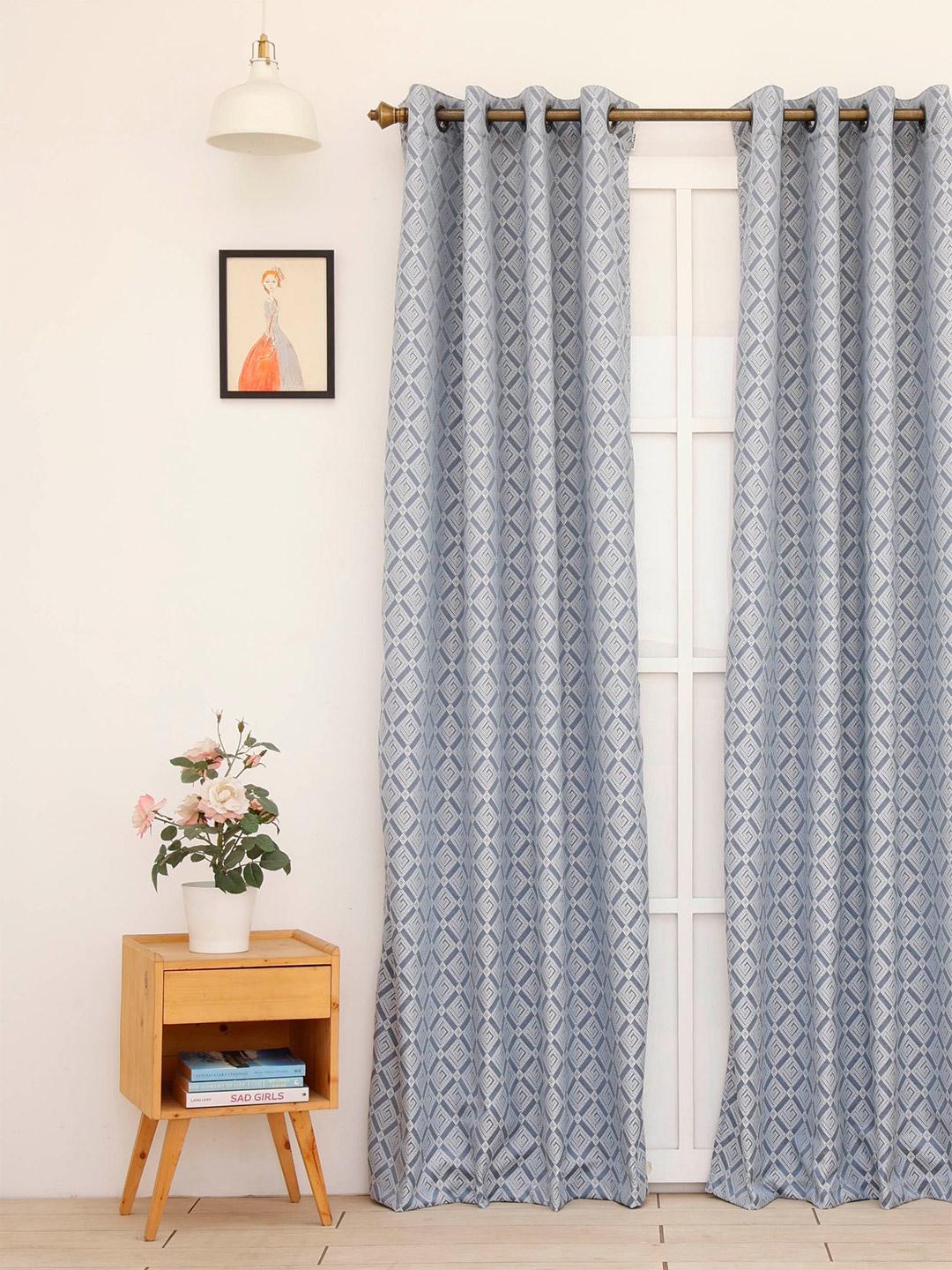 

Ariana Grey & White Geometric Long Door Curtain