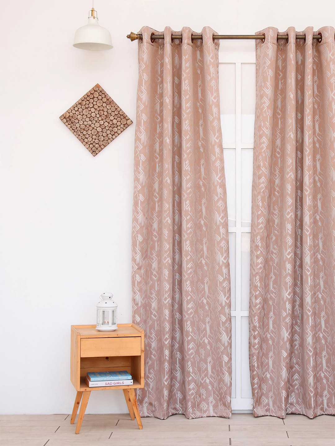 

Ariana Rose Gold & White Geometric Long Door Curtain