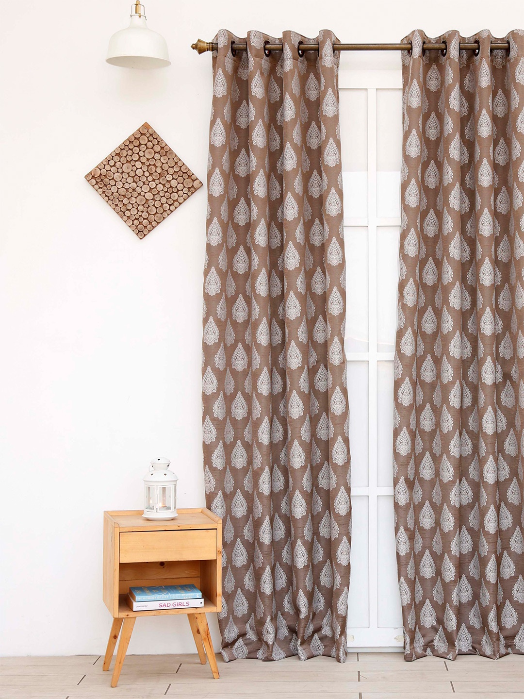 

Ariana Coffee Brown & White Ethnic Motifs Long Door Curtain