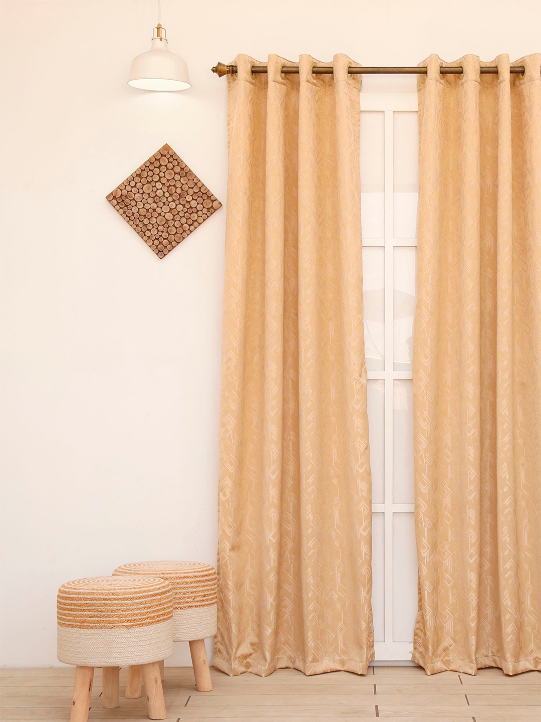 

Ariana Beige & White Geometric Long Door Curtain