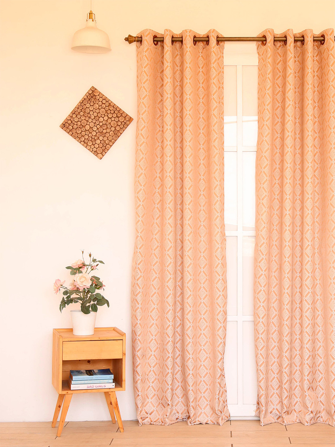 

Ariana Beige & White Geometric Long Door Curtain
