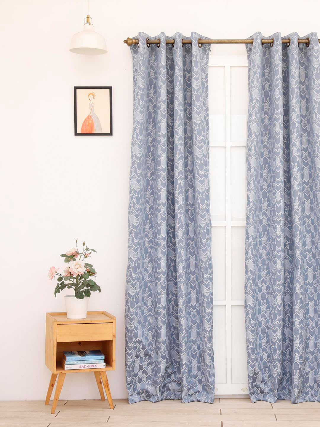 

Ariana Grey & White Geometric Door Curtain
