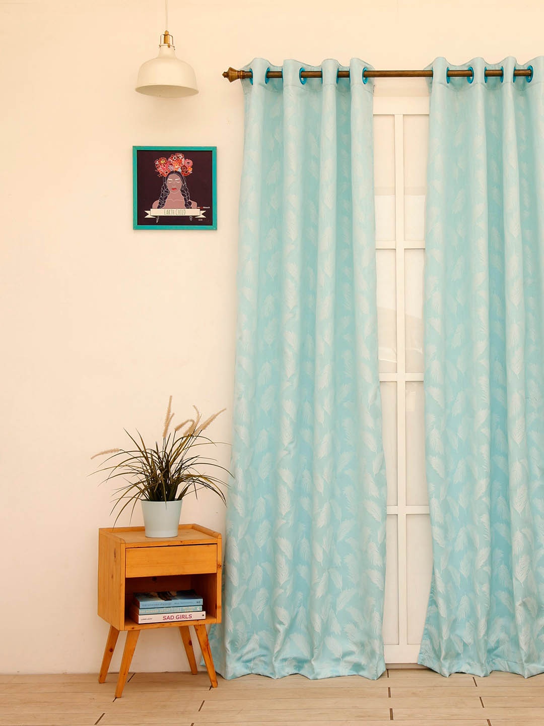

Ariana Sea Green & White Abstract Door Curtain