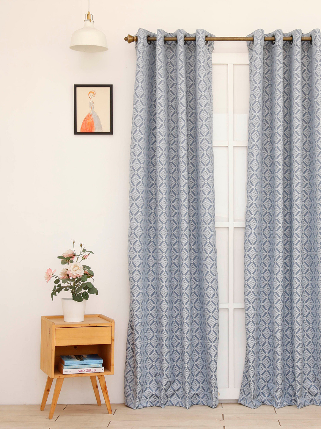 

Ariana Grey & White Geometric Door Curtain