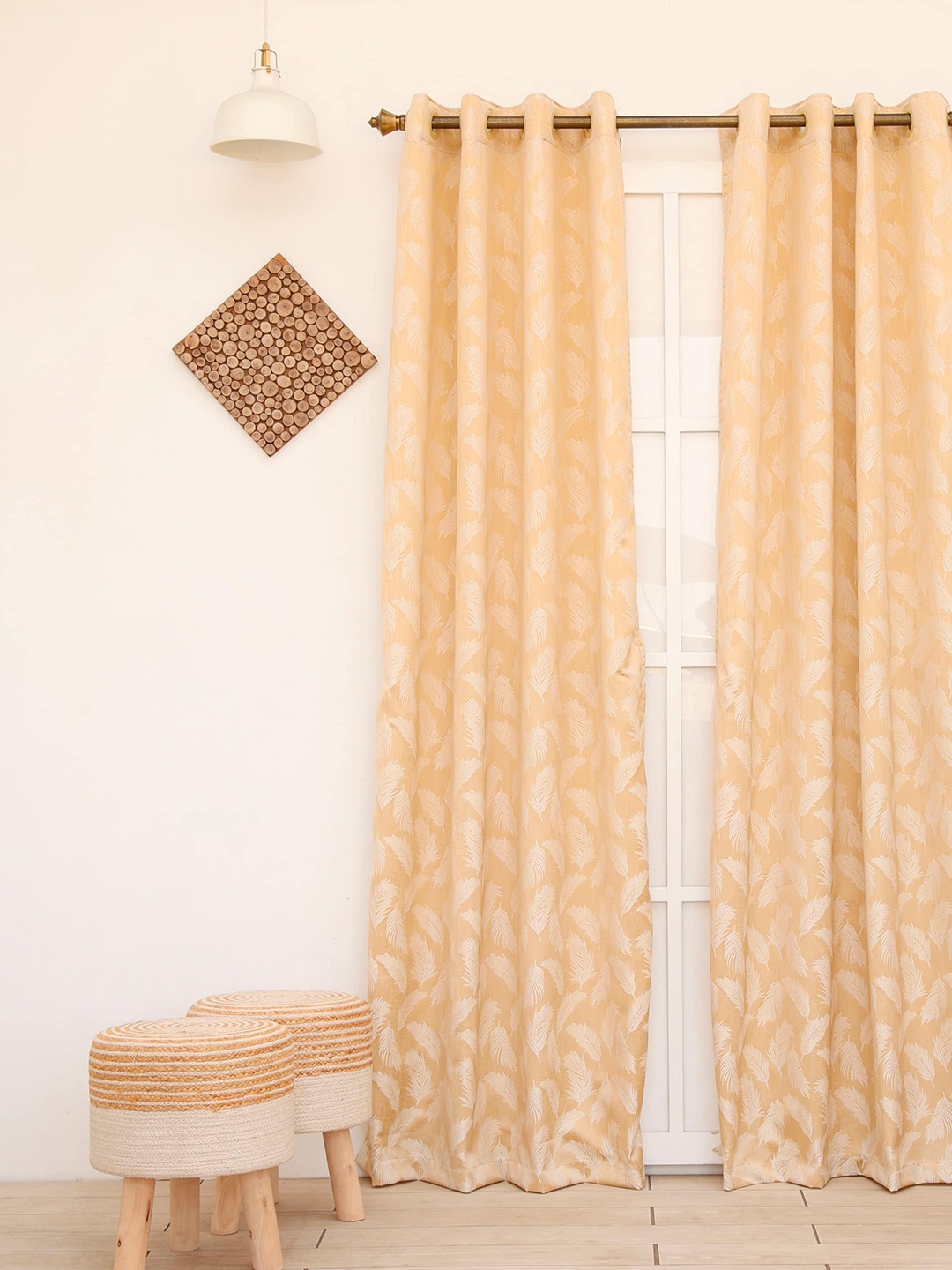 

Ariana Beige & White Abstract Long Door Curtain