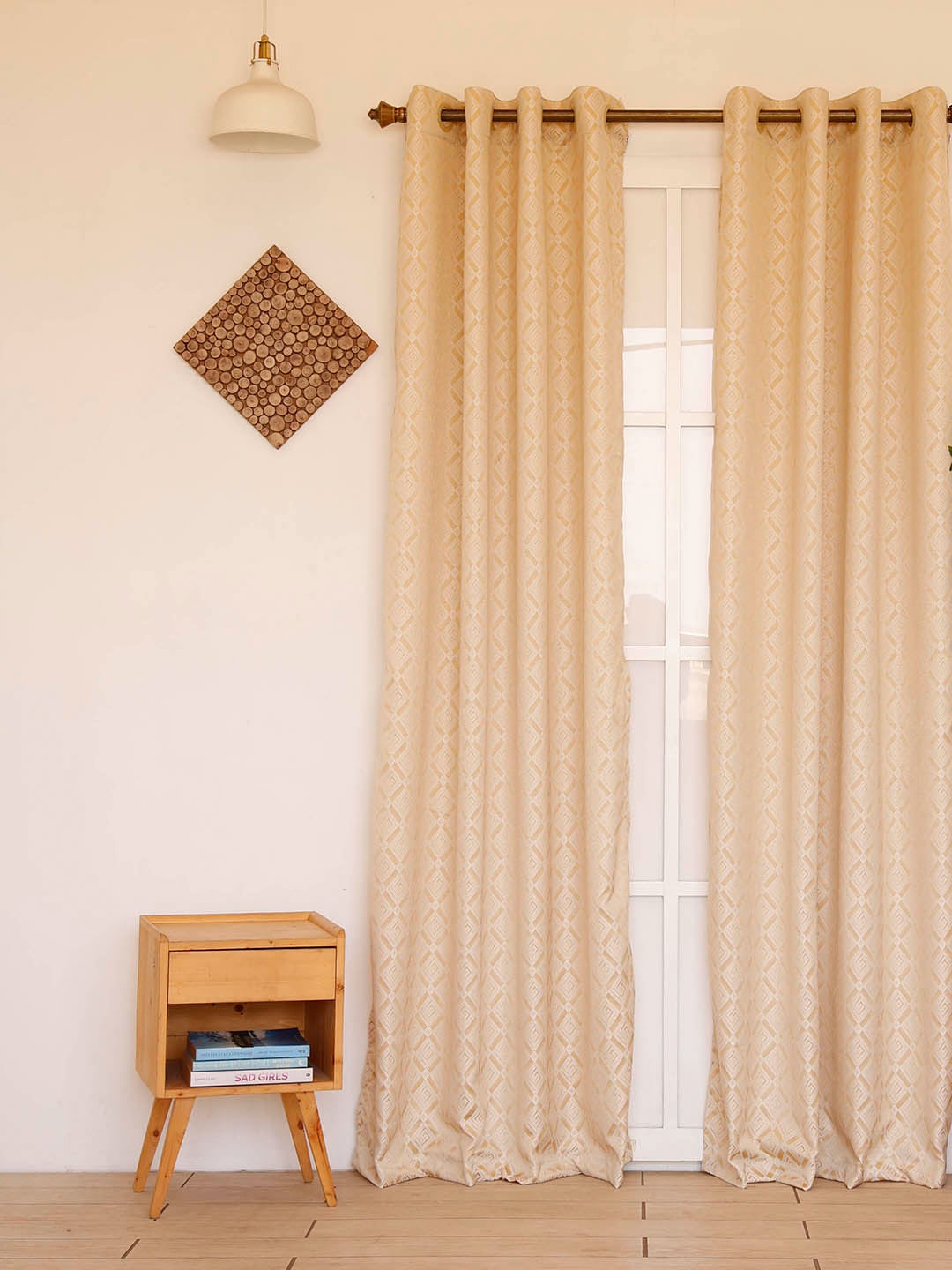 

Ariana Beige & White Geometric Long Door Curtain