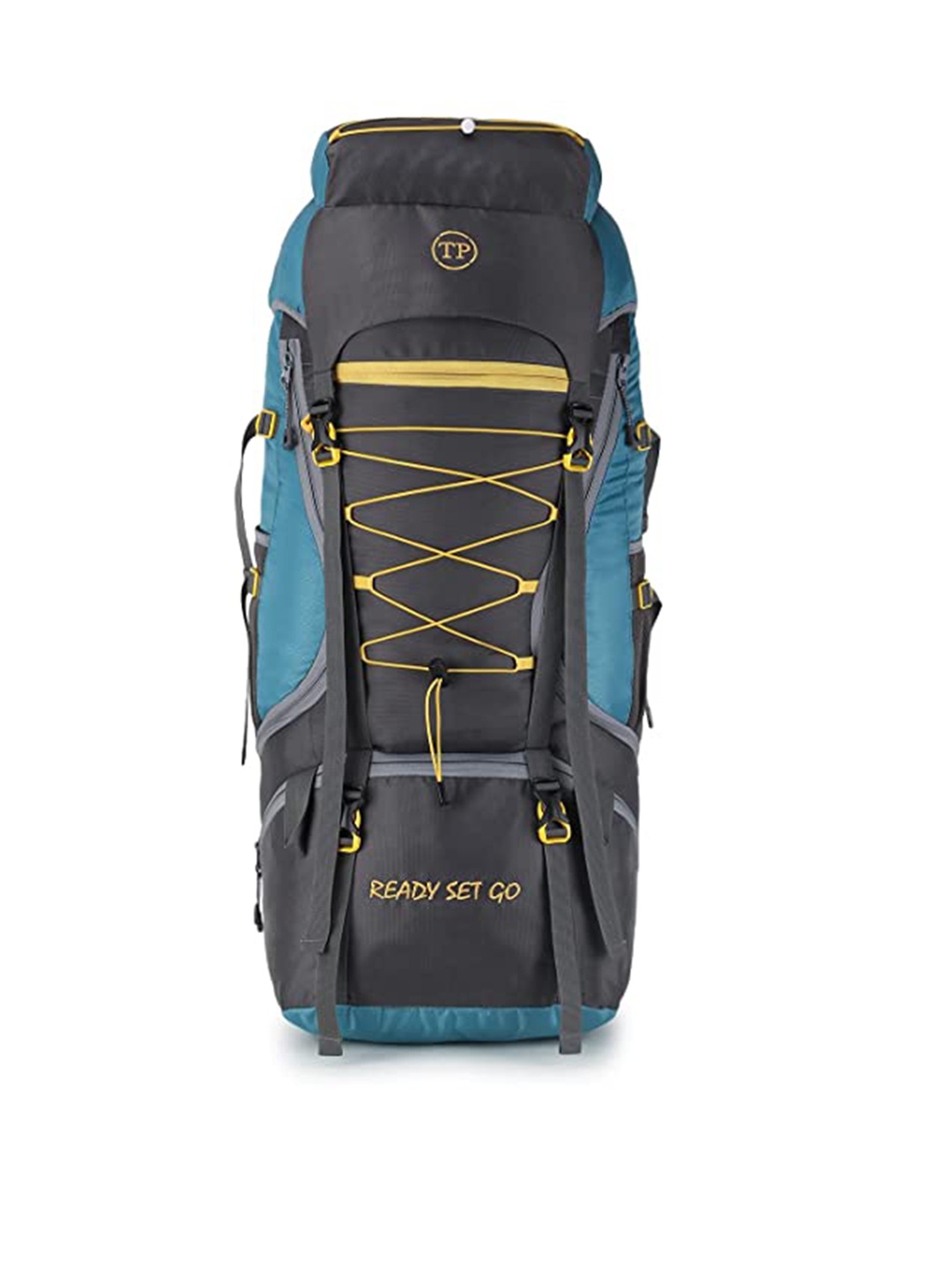 

TRAVEL POINT Color Blocked Hiking Trekking Camping Rucksack, Blue