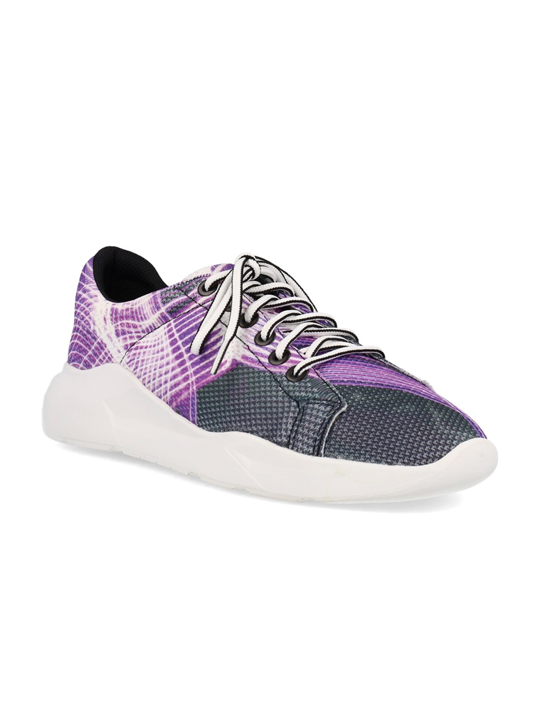 

FREESOUL Unisex Printed Lace-Up Sneakers, Purple