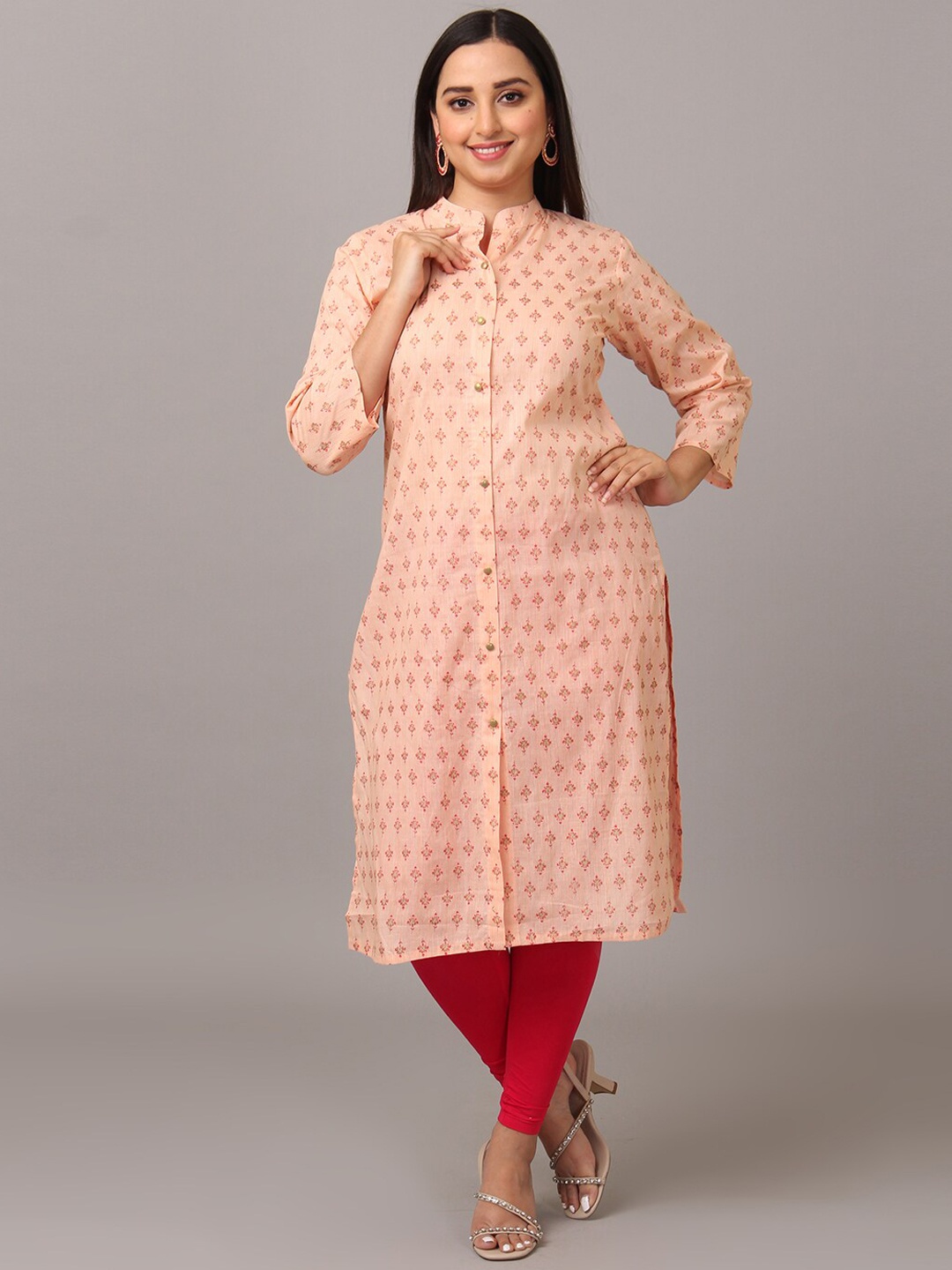 

NAYRA Women Floral printed Kurta, Peach